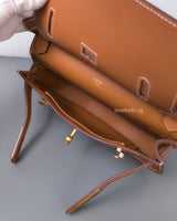 Hermes Jypsiere Mini | Gold Evercolor Gold Hardware-details