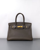 Hermes Birkin Retourne 30 | Etoupe Togo Gold Hardware-front1