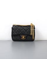 Chanel Flap Bag Mini | 22P Black Lambskin Gold Hardware-front1