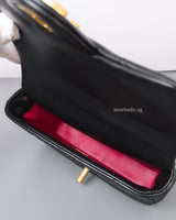 Chanel Flap Bag Mini | 22P Black Lambskin Gold Hardware-details