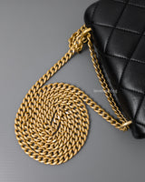 Chanel Flap Bag Mini | 22P Black Lambskin Gold Hardware-details