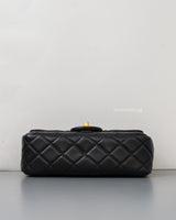 Chanel Pearl Crush Mini Rectangle Black Lambskin Brushed Gold Hardware-details