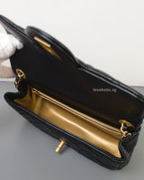 Chanel Pearl Crush Mini Rectangle Black Lambskin Brushed Gold Hardware-details