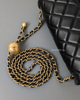 Chanel Pearl Crush Mini Rectangle Black Lambskin Brushed Gold Hardware-details