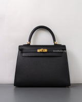 Hermes Kelly Sellier 25 | Black Epsom Gold Hardware-front1
