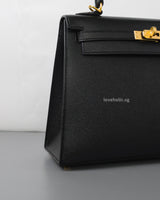 Hermes Kelly Sellier 25 | Black Epsom Gold Hardware-details