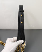 Chanel Boy Old Medium | Black Caviar Brushed Gold Hardware-details