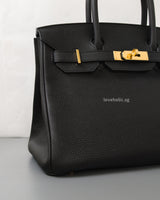Hermes Birkin Retourne 30 | Black Togo Gold Hardware-details