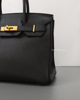 Hermes Birkin Retourne 30 | Black Togo Gold Hardware-details
