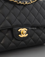 Chanel Classic Flap Medium | Black Caviar Gold Hardware-details