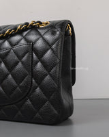 Chanel Classic Flap Medium | Black Caviar Gold Hardware-details