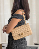 Chanel Classic Flap Medium | Beige Claire Caviar Gold Hardware-model
