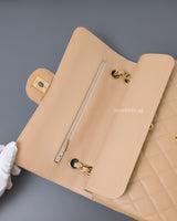 Chanel Classic Flap Medium | Beige Claire Caviar Gold Hardware-details