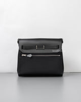 Hermes Herbag Mini 20 | Black Canvas Palladium Hardware-back