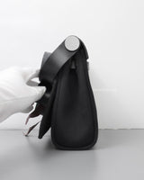 Hermes Herbag Mini 20 | Black Canvas Palladium Hardware-side
