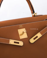Hermes Kelly Retourne 28 | Gold Togo Gold Hardware-details
