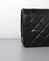 Chanel Vintage Diana Medium | Black Lambskin 24K Gold Hardware-details