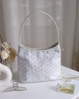 Goyard Boheme Hobo Mini  | White Canvas Silver Hardware-front