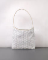Goyard Boheme Hobo Mini  | White Canvas Silver Hardware-front1