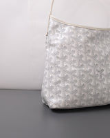 Goyard Boheme Hobo Mini  | White Canvas Silver Hardware-details