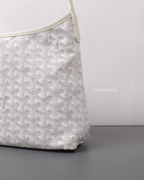 Goyard Boheme Hobo Mini  | White Canvas Silver Hardware-details