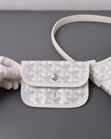 Goyard Boheme Hobo Mini  | White Canvas Silver Hardware-details