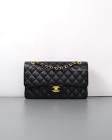 Chanel Classic Flap Medium | Black Caviar Gold Hardware-front1