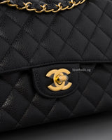 Chanel Classic Flap Medium | Black Caviar Gold Hardware-details