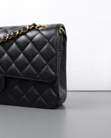 Chanel Classic Flap Medium | Black Caviar Gold Hardware-details