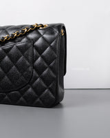 Chanel Classic Flap Medium | Black Caviar Gold Hardware-details