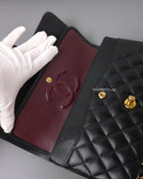 Chanel Classic Flap Medium | Black Caviar Gold Hardware-details