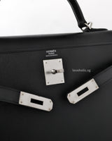 Hermes Kelly Sellier 32 | Black Epsom Palladium Hardware-details