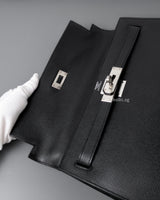 Hermes Kelly Sellier 32 | Black Epsom Palladium Hardware-details