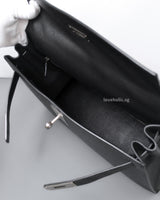 Hermes Kelly Sellier 32 | Black Epsom Palladium Hardware-details