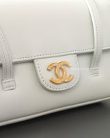 Chanel Preppy Coco Mini | Light Blue Caviar Gold Hardware-details