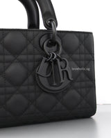 Dior Lady D-Joy Medium | Black Lambskin Black Hardware-details