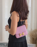 Hermes Constance Mini 18 | Mauve Sylvestre Chevre Mysore Gold Hardware-model