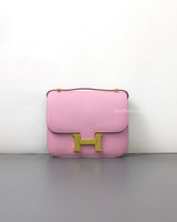 Hermes Constance Mini 18 | Mauve Sylvestre Chevre Mysore Gold Hardware-front1