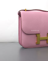 Hermes Constance Mini 18 | Mauve Sylvestre Chevre Mysore Gold Hardware-details
