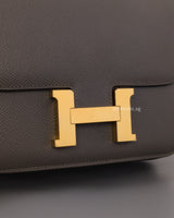 Hermes Constance Mini 18 | Gris Etain Epsom Gold Hardware-details