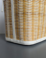 Chanel Vanity Case Beige x White Ratten/Shiny Calfskin Silver Hardware-details