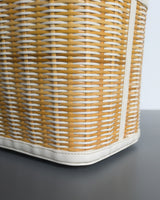 Chanel Vanity Case Beige x White Ratten/Shiny Calfskin Silver Hardware-details