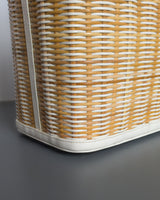 Chanel Vanity Case Beige x White Ratten/Shiny Calfskin Silver Hardware-details