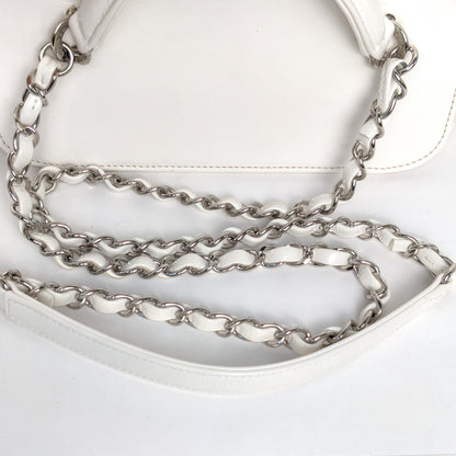 Vanity Case Beige x White Ratten/Shiny Calfskin Silver Hardware