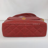 Chanel Vintage Camera Bag with CoCo Crush Ball  | Red Caviar 24K Gold Hardware