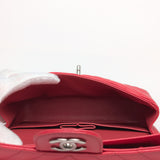 Chanel Classic Flap Chervon Small | 18C Raspberry red Caviar Silver Hardware