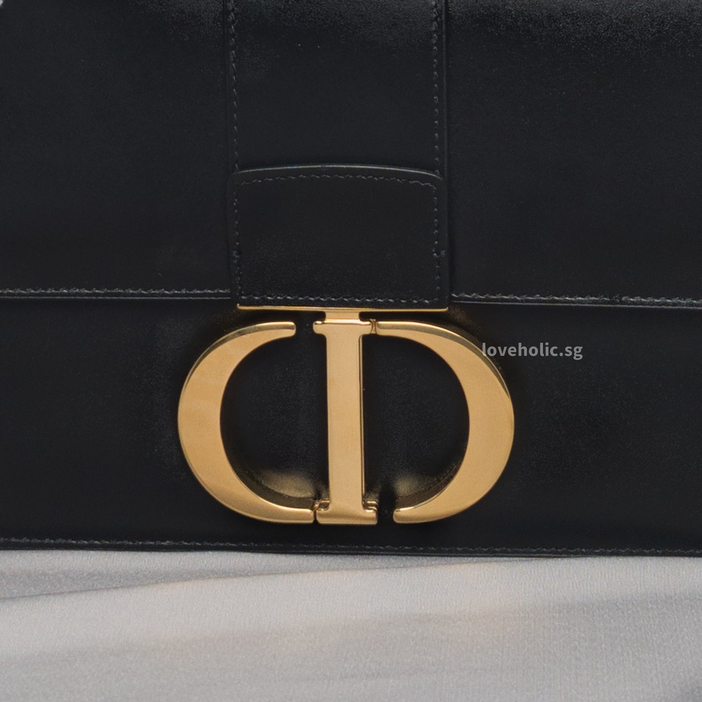 Montaigne 30 Black Calfskin Gold Hardware
