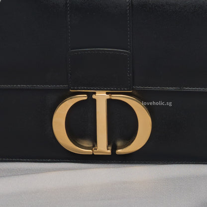 Montaigne 30 Black Calfskin Gold Hardware
