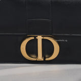 Montaigne 30 Black Calfskin Gold Hardware