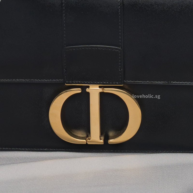 Montaigne 30 Black Calfskin Gold Hardware